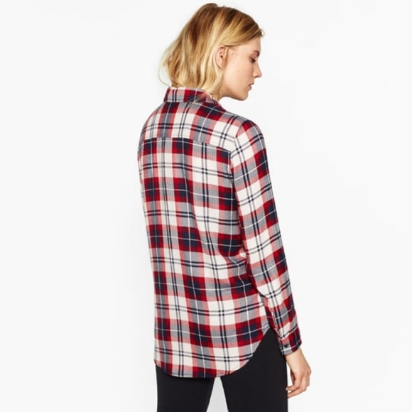 Zara plaid embellished buttondown shirt size small - Picture 6 of 6